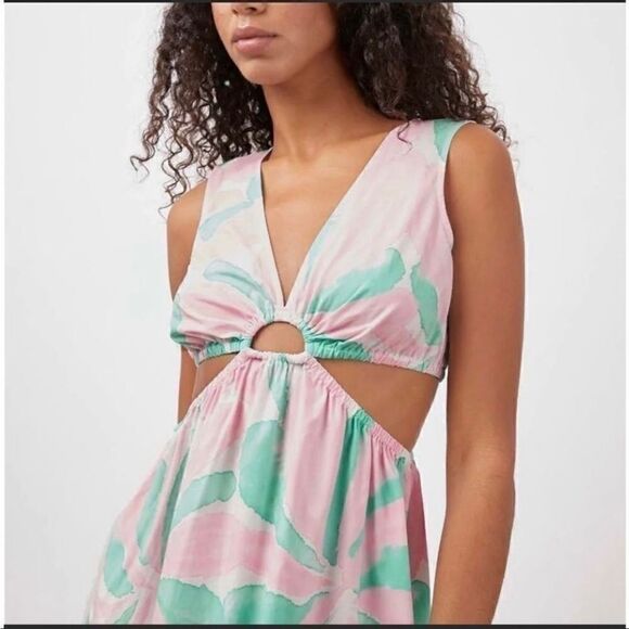 Rails Rizo Cutout Candy Mint Midi Dress Large NEW